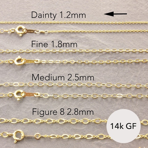 32" Dainty Gold Necklace, 14k gold filled, chain necklace, thin (z 445-1gd) - Picture 2 of 6